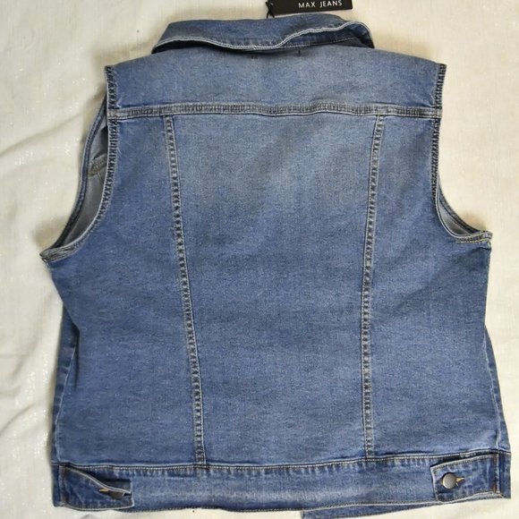 Max Jeans Distressed Denim Vest - Picture 6 of 6